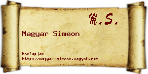 Magyar Simeon névjegykártya